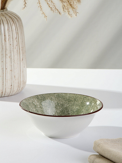 Салатник фарфор, круглый, 15х5 см, 350 мл, Мрамор, МФК, MFK20619