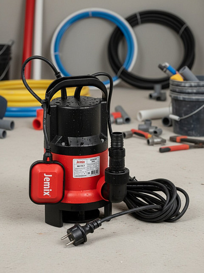 Насос дренажно-фекальный, Jemix, 550 Вт, глубина погружения 5 м, максимальный напор 7 м, 10.5 м³/ч, ФН-175-7