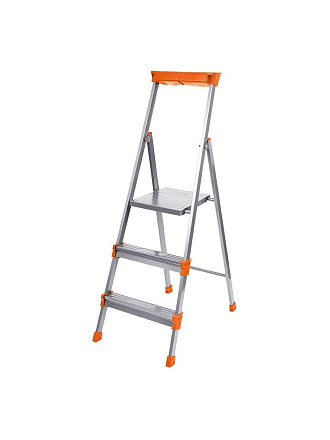 Стремянка 1 секция, 3 ступени, сталь, 1.2 м, 150 кг, 0.625 м до платформы, Nika, СМ3