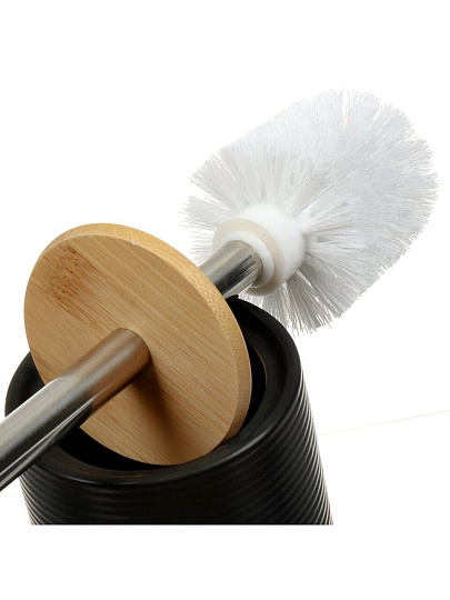 Ерш для туалета Бамбук, напольный, 9.5x18.5/36.5 см, керамика, черный, CE1980AA-TOH