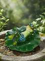 Фигурка садовая декоративная Лягушка на кувшинке, 17.5х17х8 см, полистоун, Y4-11222