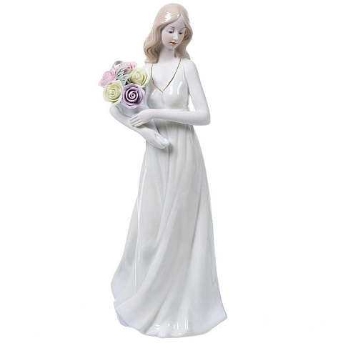 Фигурка декоративная Девушка с букетом, 30.5 см, Y4-3852