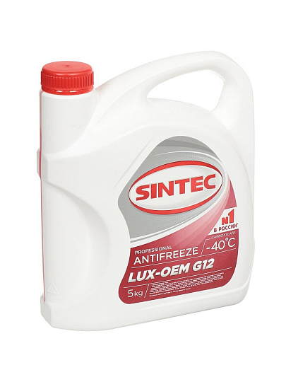 Антифриз Sintec, Lux, G12, 5 кг, красный, 614503