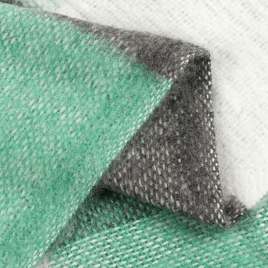 Плед 1.5-спальный, 140х200 см, 20% хлопок, 40% полиэстер, 40% пан, Vladi, Пикник, белый, зеленый, серый, рап.8