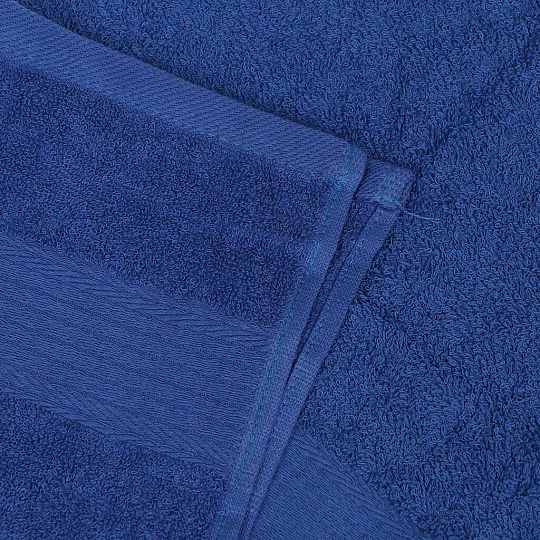Полотенце банное 100х150 см, 100% хлопок, 350 г/м2, жаккардовый бордюр, Вышневолоцкий текстиль, темно-синее, 634, Россия, К1-150100.12.350