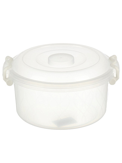 Контейнер пищевой пластик, 5 л, 30.3х27.7х14 см, круглый, с ручками, Альтернатива, М097