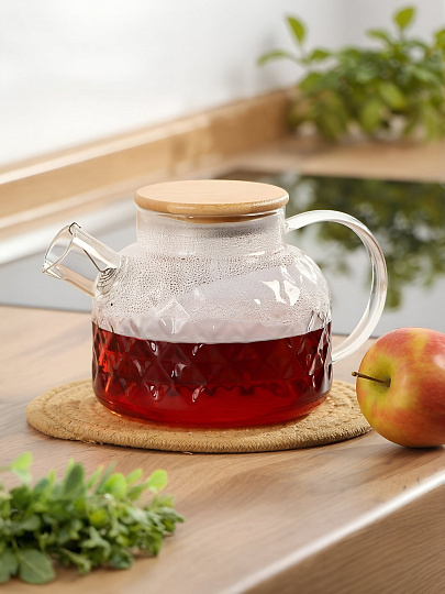 Чайник заварочный стекло, 1 л, с ситечком, Daniks, B050190