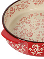 Форма для запекания керамика, 27х24х6 см, круглая, Ветви на красном, B010426 - фото 6