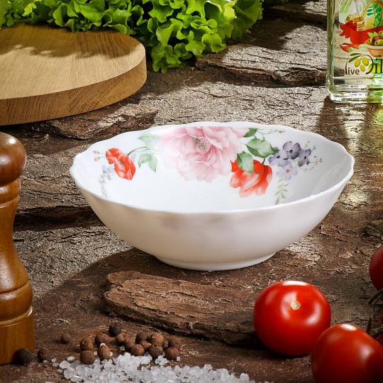 Салатник стеклокерамика, круглый, 18 см, Роуз, Daniks, HW70
