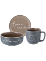 Сервиз столовый фарфор, 3 предмета, на 1 персону, Lefard, Coffeemania, 756-463, серый