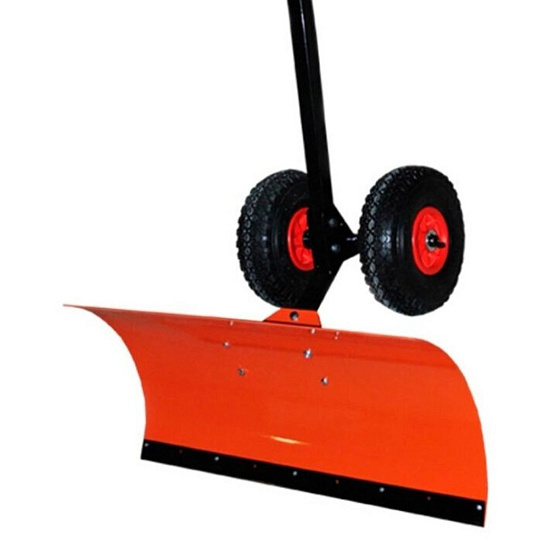 Лопата для снега сталь, с стальной планкой, 360х700х1360 мм, черенок металлический, с колесами, Электромаш