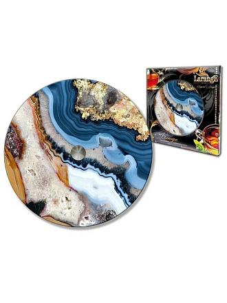 Блюдо стекло, круглое, 28 см, вращающееся, Акварель, 105-1664