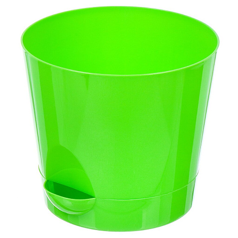 Кашпо полипропилен, 1.6 л, 15х15х15х13.5 см, с прикорневым поливом, ярко-зеленое, Idea, Ника, М 3072