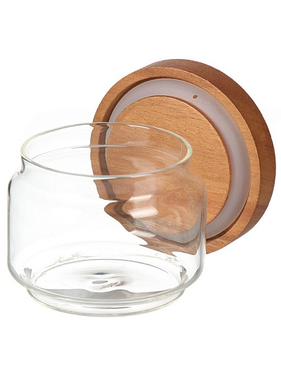 Банка для сыпучих продуктов, стекло, 0.25 л, 9х7 см, с крышкой, Y4-9009