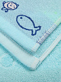 Полотенце 34х74 см, 100% хлопок, Рыбки, голубое, Китай - фото 3