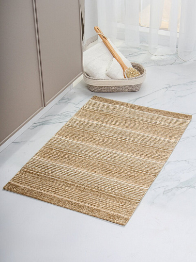 Ковер интерьерный 0.55х0.85 м, Лаос, прямоугольный, без рисунка, песочный, 137 X