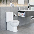 Унитаз-компакт Sanita Luxe, Quadro, горизонтальный выпуск, дюропластовое сиденье, 2 режима, мультилифт