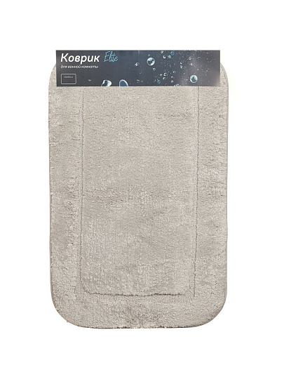 Коврик для ванной, 0.5х0.8 м, полиэстер, серый, Альпака, Y6-1929