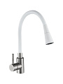 Смеситель для кухни, Антей, Мармелад, гибкий излив, с картриджем, белый, 572571-ANT