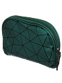 Косметичка полукруглая с ромовидной сеткой, изумрудная 24Х4Х11см, A080077 - фото 3