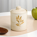Банка для сыпучих продуктов, доломит, 0.55 л, 10х10х13 см, с крышкой, Daniks, Pollen