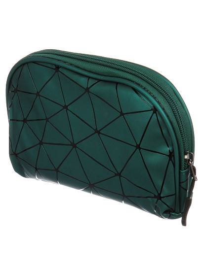 Косметичка полукруглая с ромовидной сеткой, изумрудная 24Х4Х11см, A080077