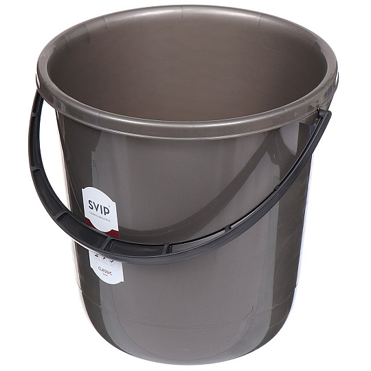 Ведро пластик, 12 л, антрацит, хозяйственное, Svip, Классика, SV4076АНТ