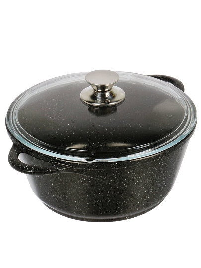 Кастрюля алюминий, антипригарное покрытие, 3 л, крышка стекло, Горница, Гранит, к2433аг