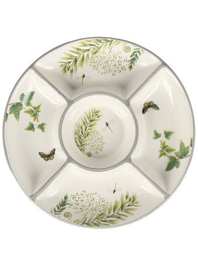 Менажница керамика, 26 см, 5 секций, Prima Collection, Дикий папоротник, PC75WF5