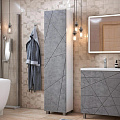 Шкаф Geometry 450, ЛДСП, МДФ, 29.6х45х189.8 мм, серый, пенал в ванную, VIGO, 243 бетон
