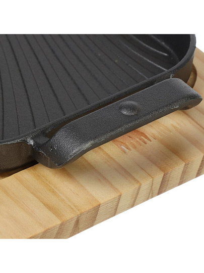 Сковорода чугун, 29х17х2.5 см, с подставкой, Y4-8881