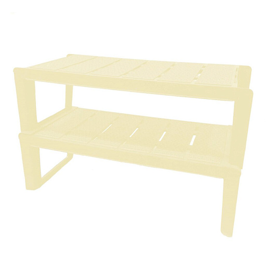 Полка для обуви, пластик, 2 секции, 72х26.7х47 см, модульная, слоновая кость, BranQ, Nature, BQ2815СЛК