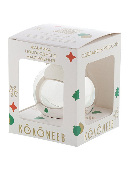 Елочный шар Серебро, серебряный, 6.5 см, в подарочной упаковке, с ручной росписью, КУ-65-00 Серебро