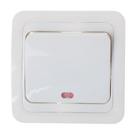 Выключатель скрытой установки одноклавишный с индикатором Powerman Classic 2121 белый