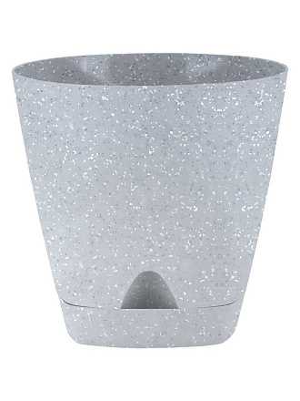 Горшок для цветов пластик, 2.5 л, 17 см, прикорневой полив, светлый камень, Amsterdam, IG6300100