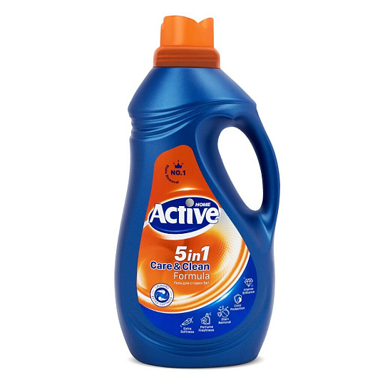 Гель-кондиционер для стирки Active, 2 л, универс 5в1, Clean Care