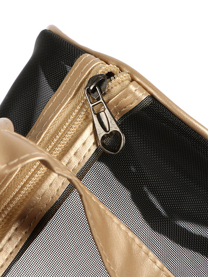 Косметичка 27х15х19 см, черно-золот, A080081, с ручками, молния