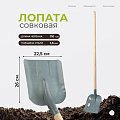 Лопата совковая, сталь, 1.5х225х260 мм, черенок деревянный, СП, с ребром жёсткости