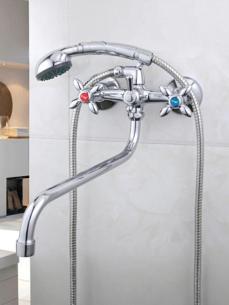 Смеситель для ванны, Frap, с кран-буксой, хром, F2208