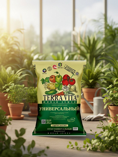 Грунт Живая земля, универсальный, 25 л, Terra Vita