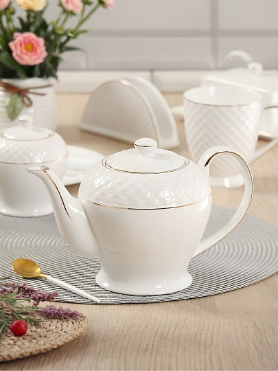 Чайник заварочный керамика, 1 л, с ситечком, Daniks, Кембридж