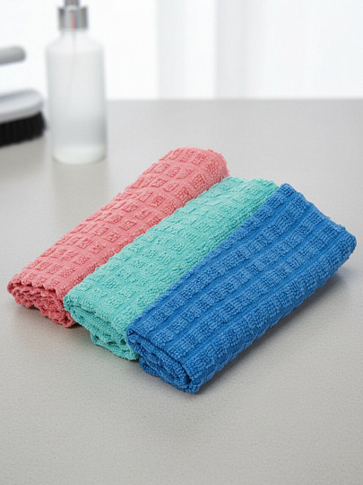 Набор салфеток для уборки, микрофибра, 30х30 см, 3 шт, Кухня, №3, 81280