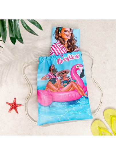 Полотенце пляжное 70х140 см, 100% полиэстер, в сумке, Этель, Лучшие друзья, Китай, 4794205
