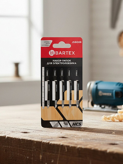 Набор пилок для электролобзика, Bartex, T119ВO, по дереву, 5 шт, криволинейный рез, 2-15 мм, JSB008