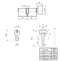 Личинка замка двери Vanger, YC-70-C-CR, 30308, чугун, 70 мм, с заверткой, хром/никель - фото 2