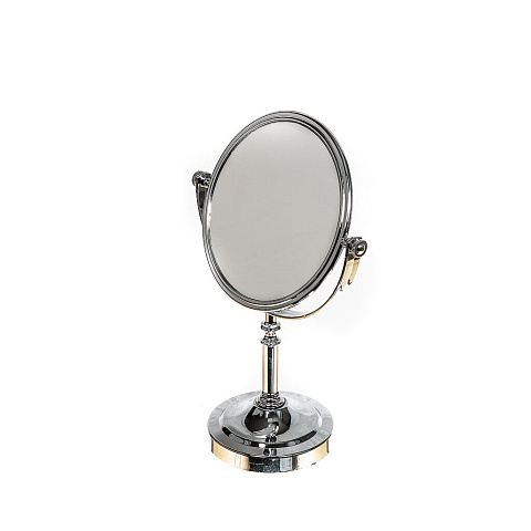 Зеркало настольное, 19х29 см, на ножке, круглое, хром, Y465