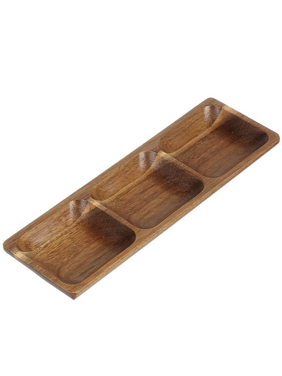 Менажница акация, 30х10х2.5 см, 3 секции, Daniks, PS45330A