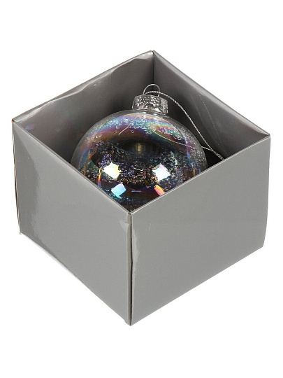 Елочный шар Туман, прозрачный, 8 см, стекло, XF24-SC036