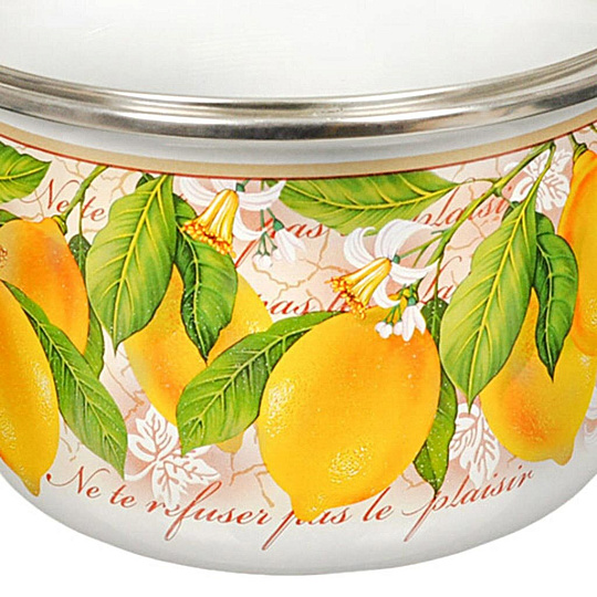 Кастрюля эмалированная сталь, 4 л, крышка стекло, Vitross, Limon, индукция