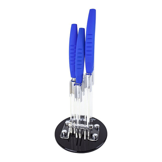 Набор ножей 4 предмета, 12.5 см, 10 см, 7.5 см, керамика, рукоятка пластик, с подставкой, Frank Möller, FM-401